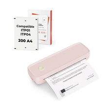 MUNBYN ITP04 Inkless A4 Portable Wireless Printer Kit - Pink