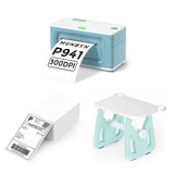 MUNBYN RealWriter 941BP thermal label printer kit with green labels and accessories for professional printing.