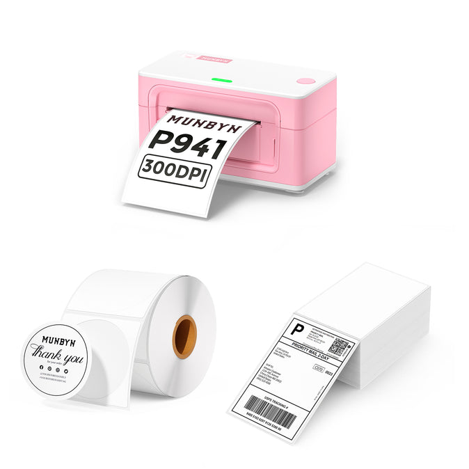 MUNBYN RealWriter 941BP Bluetooth Thermal Label Printer 300DPI Kit