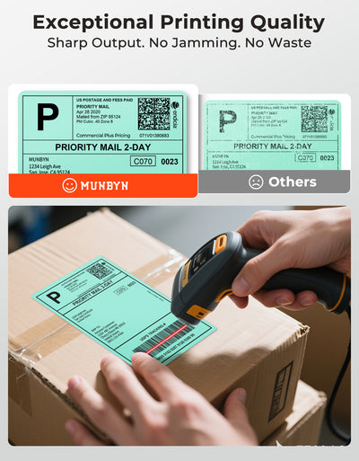 MUNBYN 4x6 Fan-Fold Direct Thermal Shipping Labels for Ecommerce Orders