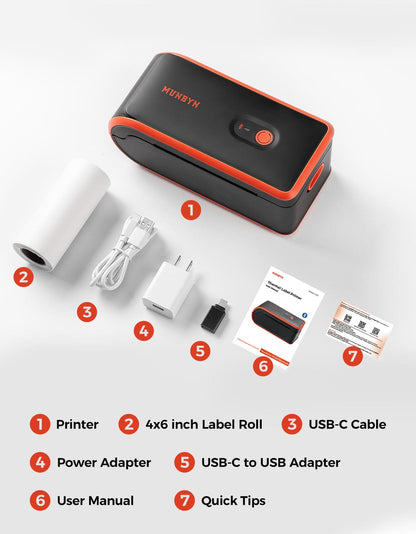 Munbyn Anywhere Office Kit ITP04 A4 Document Printer + MC240 Bluetooth Label Printer