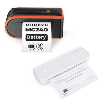 Munbyn Anywhere Office Kit ITP04 A4 Document Printer + MC240 Bluetooth Label Printer
