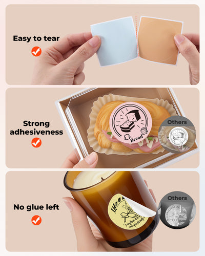 MUNBYN 2" Macaron Round Thermal Labels for Product and Packaging Stickers