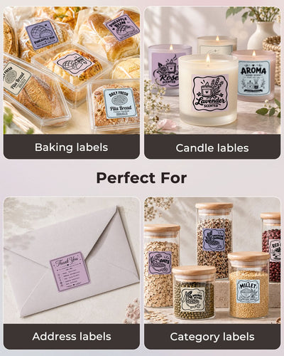 MUNBYN 2" Morandi Square Thermal Labels