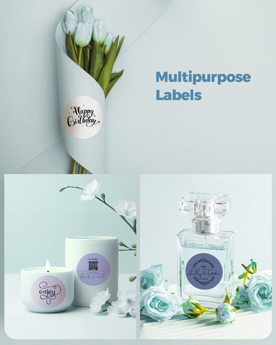2-inch Morandi label printer paper by MUNBYN, featuring soft pastel colors and clean design for professional labeling.