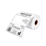 White 4x6 inch shipping roll labels printed on MUNBYN label printer paper, ready for shipping and mailing purposes.