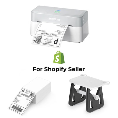 MUNBYN RealWriter 403B Bluetooth Printer & 4x6 Labels Shopify Shipping Modern Kit