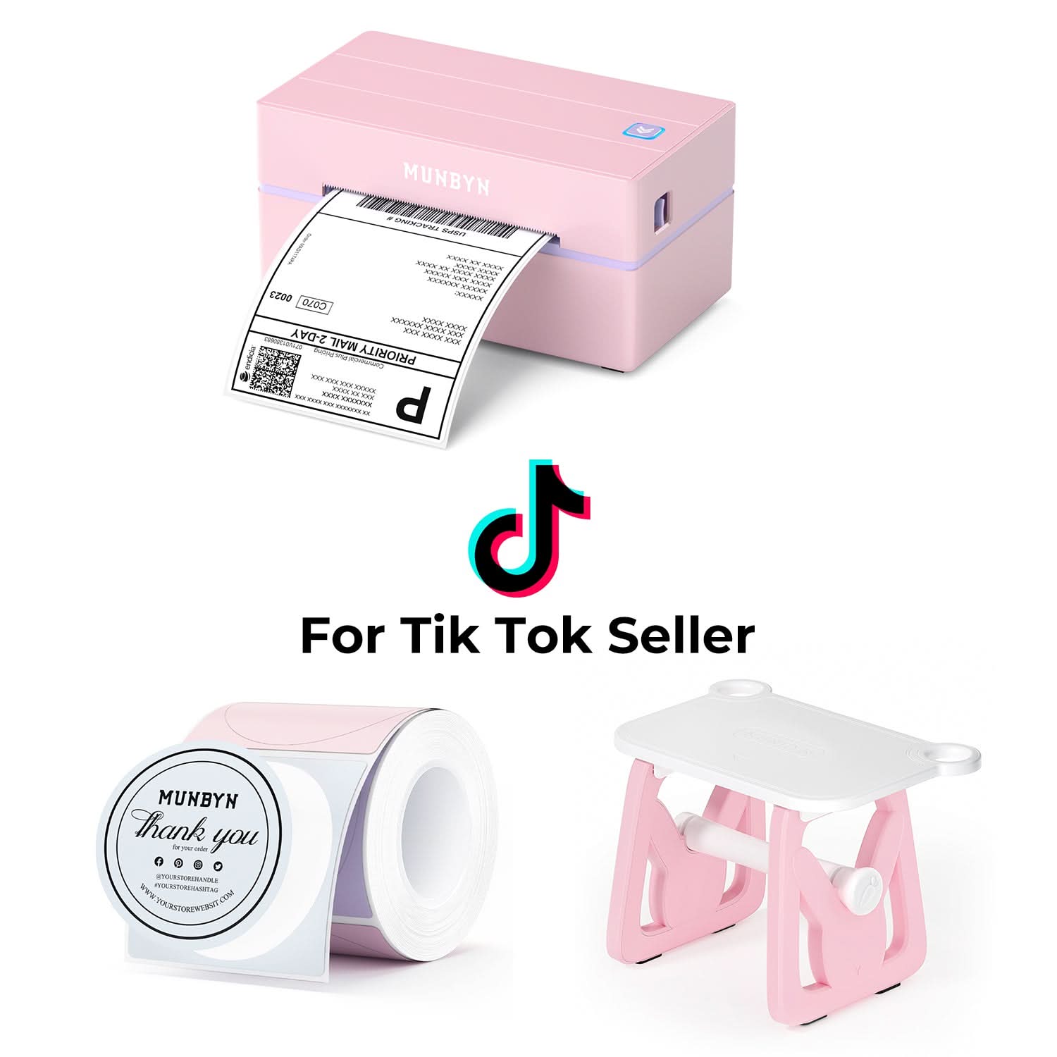 MUNBYN RealWriter 130B Bluetooth Printer & Morandi Labels TikTok Packaging & Branding Classic Kit