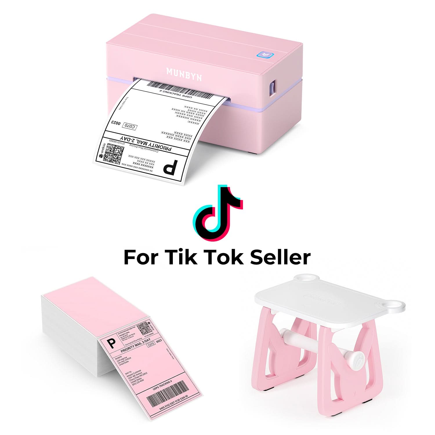 MUNBYN RealWriter 130B Wireless Printer & 4x6 Labels TikTok Shipping Classic Kit