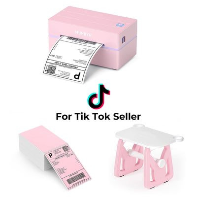 MUNBYN RealWriter 130B Wireless Printer & 4x6 Labels TikTok Shipping Classic Kit
