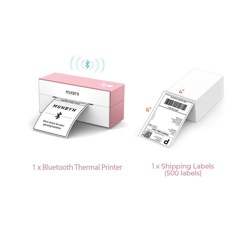 Thermal label printer，thermal shipping label printer，Bluetooth shipping label printer, munbyn itpp129, wireless MUNBYN 203DPI Direct Thermal Shipping Label Printer, Thermal, labels, 