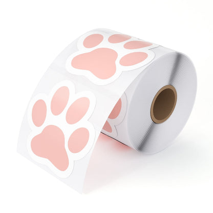 MUNBYN thermal labels, sticker labels, paw print, paw stickers, paw labels, pet paw stickers, roll labels, diy stickers, print stickers at home