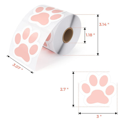 pet paw print sticker labels