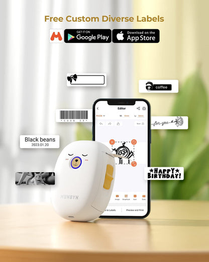 MUNBYN portable Bluetooth label maker 032B is easy to use via MUNBYN Print app.