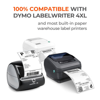 B5 image showing 4x6 inch MUNBYN shipping roll labels on label printer paper for shipping and packaging.