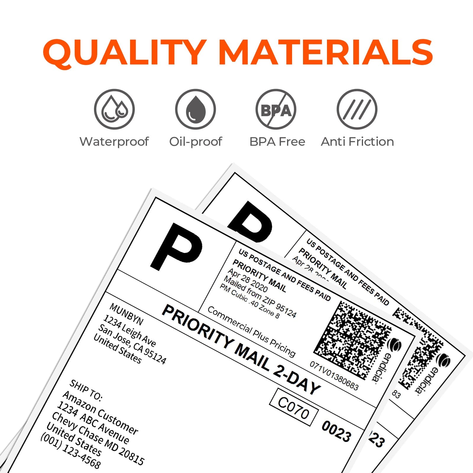 B6 label printer paper roll with 4x6 inch shipping labels from MUNBYN, designed for shipping and mailing purposes